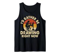 I'd Rather Be Drawing Right Now, diseño de artista retro Camiseta sin Mangas
