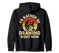 I'd Rather Be Drawing Right Now, diseño de artista retro Sudadera con Capucha