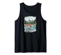 I'D Rather Be Fly Fishing Trout Mountains River Outdoors Camiseta sin Mangas
