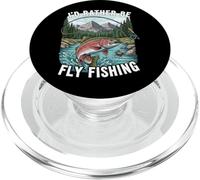 I'D Rather Be Fly Fishing Trout Mountains River Outdoors PopSockets PopGrip para MagSafe