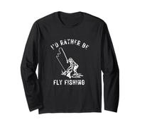 I'D Rather Be Fly Fishing - Trucha rústica Envejecida Manga Larga