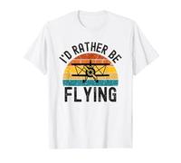 I'D Rather Be Flying Funny Avión Piloto Hombres Mujeres Niños Camiseta, Hombre, Blanco, S