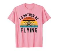 I'D Rather Be Flying Funny Avión Piloto Hombres Mujeres Niños Camiseta, Hombre, Rosado, 3XL