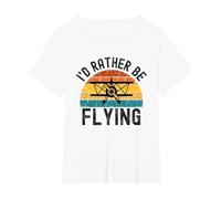 I'D Rather Be Flying Funny Avión Piloto Hombres Mujeres Niños Camiseta, Mujer Tallas Grandes, Blanco, 6XL Grande