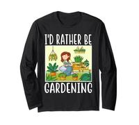 I'D Rather Be Gardening Funny Mother's Day Gardening Mom Manga Larga