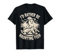 I'D Rather Be Haunting Fish Funny Halloween Ghost Fisherman Camiseta