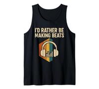 I'D Rather be Making Beats Beat Makers Productor Musical para Hombre Camiseta sin Mangas