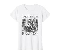 I'D Rather Be Reading Camiseta gráfica económica, Mujer, Blanco, XL