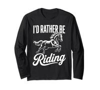 I'D Rather Be Riding Funny Horse Ride Lover Manga Larga