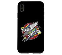 I'D Rather Be Skating Roller Skate Wings Retro Distressed Carcasa para iPhone XS MAX