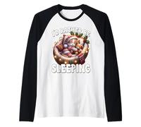 ID Rather Be Sleeping Cat For Winter with Christmas Lights Camiseta Manga Raglan