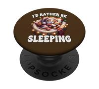 ID Rather Be Sleeping Cat For Winter with Christmas Lights PopSockets PopGrip Adhesivo