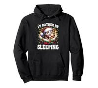 ID Rather Be Sleeping Graphic For Cat Dad Funny Christmas Sudadera con Capucha