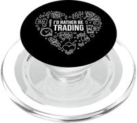 I'D Rather Be Trading Heart con diseño de Iconos de línea Delgada PopSockets PopGrip para MagSafe