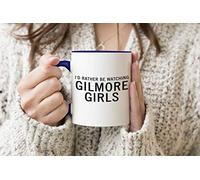 Id Rather Be Watching Gilmore Girls Blue Handle Mug Coffee Tea Mug 312ml Cup