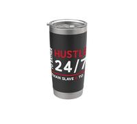 I'd Rather Hustle 24/7 CEO Boss Retro Hustle Emprendedor Vaso térmico de acero inoxidable de doble pared