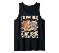 I'D Rather Stay Home with My Cats Camiseta sin Mangas
