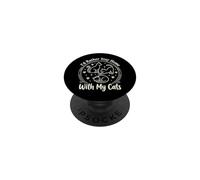 I'D Rather Stay Home with My Cats PopSockets PopGrip Adhesivo