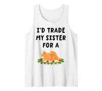 Id Trade My Sister For A Turkey Funny Thanksgiving Camiseta sin Mangas