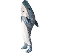 IDAHSOR Manta de tiburón con capucha para adultos, de franela con capucha y cola de tiburón, saco de dormir de forro polar súper suave, disfraz de tiburón para cosplay, regalos de tiburón, amantes de