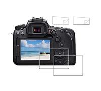 iDaPro para Protector de pantalla para Canon EOS 70D 80D 90D Vidrio templado [2Pcs]+Película PET para pantalla secundaria[2Pcs],9H,Antiarañazos,Antiburbujas,Antihuellas,Ultra delgado