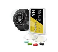iDaPro para Protector de pantalla para Garmin fenix 7X Pro Sapphire Solar/Fenix 7X Sapphire Solar Vidrio templado [4Pcs]+Tapones antipolvo de silicona[4Pcs],9H,Antiarañazos,Antiburbujas,Antihuellas