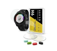 iDaPro para Protector de pantalla para Garmin Forerunner 935 Running Vidrio templado [4Pcs]+Tapones antipolvo de silicona[4Pcs],9H,Antiarañazos,Antiburbujas,Antihuellas,Ultra delgado,Fácil instalación