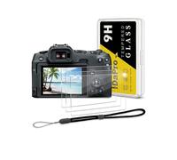 iDaPro Protector de pantalla para Canon EOS R8 + cordón de mano [3+1 paquete] vidrio templado fácil instalación