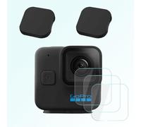 iDaPro Protector de pantalla para GoPro Hero 11 Mini Black, Vidrio 9H | Lote de 3 + 2 Tapas lente + Caja ABS. Dureza 9H, Antiarañazos, Antiburbujas, Alta definición, Antihuellas, 0.3mm Ultrafino.