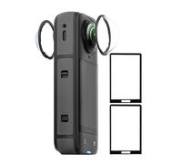 iDaPro Protector de pantall Protector de lente para Insta360 X5 | Lote de 2 + 2 Prot. + Caja ABS. Dureza 9H, Antiarañazos, Antiburbujas, HD, 0.33mm Ultrafino. Instalación por rotación.