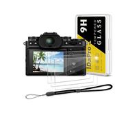 iDaPro Protector pantalla para Fujifilm X-T5 Fuji XT5 + cordón de mano [3+1 unidades], Cristal Templado Tempered Glass Screen Protector