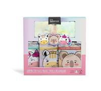 IDC INSTITUTE - Estuche de belleza - Set de 3 máscaras faciales de tela y diadema de esponja - Mascarillas faciales animales - Set SPA relax - Caja de regalo para niña