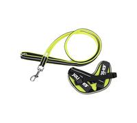 IDC Powair Bundle - Arnés IDC Powair, Tamaño: 2XS/Baby 2, Neón + Correa IDC Powair, Tamaño: 1,2 m con asa y mosquetón pequeño, Neón