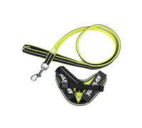IDC Powair Bundle - Arnés IDC Powair, Tamaño: 3XS/Baby 1, Neón + Correa IDC Powair, Tamaño: 1,2 m con asa y mosquetón pequeño, Neón