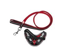IDC Powair Bundle - Arnés IDC Powair, Tamaño: 3XS/Baby 1, Rojo + Correa IDC Powair, Tamaño: 1,2 m con asa y mosquetón pequeño, Rojo