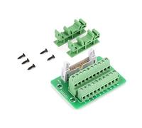 IDC20P Conector de bloque de terminales de placa de ruptura de 20 pines Interfaz PLC con soporte Terminal de tornillo Montaje en riel DIN 15 32 35 mm Soporte de PCB verde para