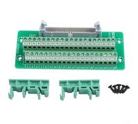 IDC40P-B Bloque de terminales de cobre para montaje en riel DIN para control de motor PLC, con soporte, se adapta a conectores IDC 10P-64P, verde 12,1 x 5,1 cm