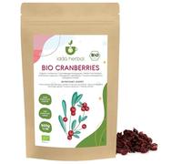 IDDA Herbal Arándanos Rojos Orgánicos Deshidratados 500g, Ligeramente Endulzados con Jugo de Fruta