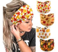 IDDFEVE 4 diademas de otoño para mujer, día de Acción de Gracias, hojas de pavo, vacaciones, accesorios para el cabello de regalo festivo de otoño (arce)