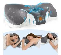 IDEA Almohada cervical, almohada ergonómica para el cuello, almohada ortopédica de espuma viscoelástica, almohada para dormir de lado, espalda y boca abajo, almohada antironquidos