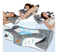 IDEA Almohada cervical, almohada ergonómica para el dolor de cuello, almohada de espuma viscoelástica para los lados, la espalda y el estómago, almohada para dormir para aliviar el cuello y el sueño