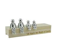 Idea de 14 aniversario - 14 años que hicimos un adorno de metal familiar - elige tu combinación familiar (2 niños)