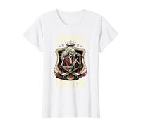 Idea de cumpleaños número 50 de Esqueleto de Estrella de Rock de los años Cincuenta Camiseta gráfica económica, Mujer, Blanco, XS