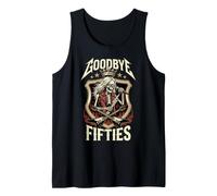 Idea de cumpleaños número 50 de Esqueleto de Estrella de Rock de los años Cincuenta Camiseta sin Mangas