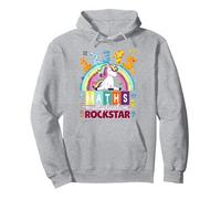 Idea de Disfraz para el día de Las matemáticas para niños, Meme de Estrella de Rock de números Sudadera con Capucha, Unisex para Adultos, Gris Jaspeado, XXL
