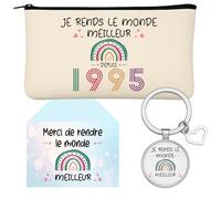 Idea de regalo de cumpleaños para mujer año 1985/1995 - Estuche de maquillaje original para llaveros, diseño de llavero, 1995