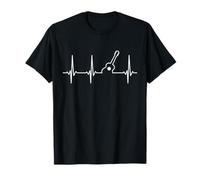 Idea de regalo de música de guitarra Guitarrista músico guitarrista latido del corazón Camiseta de tirantes Manga larga Black S Talla S Unisex Adulto Casual, música