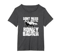 Idea de Regalo Divertida del Equipo Honey Badger Saying Camiseta, Mujer Tallas Grandes, Jaspeado Oscuro, 1XL Grande