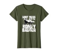 Idea de Regalo Divertida del Equipo Honey Badger Saying Camiseta, Mujer, Verde Oliva, XS