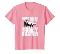 Idea de Regalo Divertida del Equipo Honey Badger Saying Camiseta, Niños, Rosado, 8 años